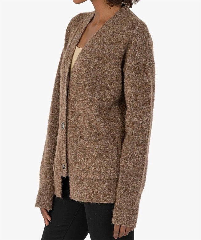 ADDIE CARDIGAN IN BROWN, Brown / Brown, alternate image number null