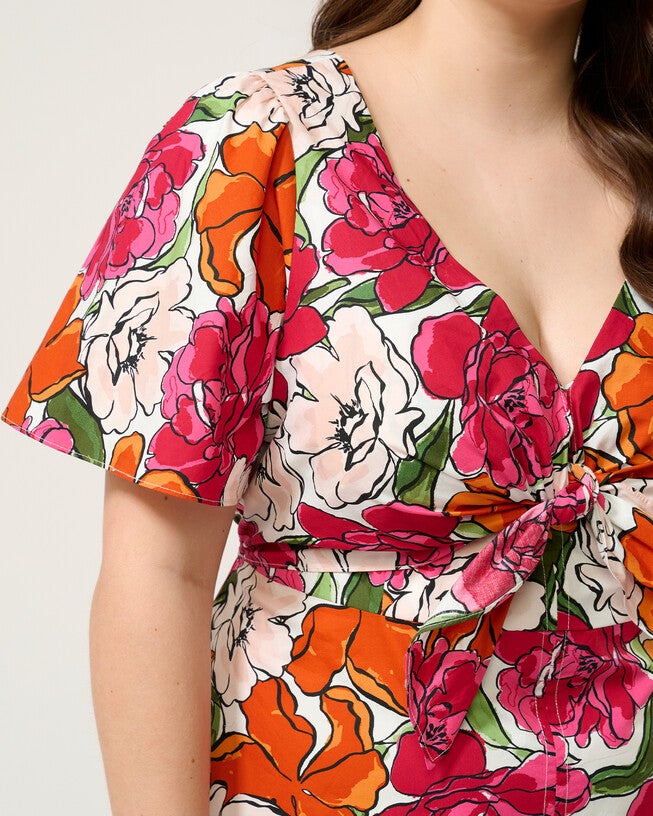 Nadja Midi Dress, Orange Print / Orange, alternate image number null