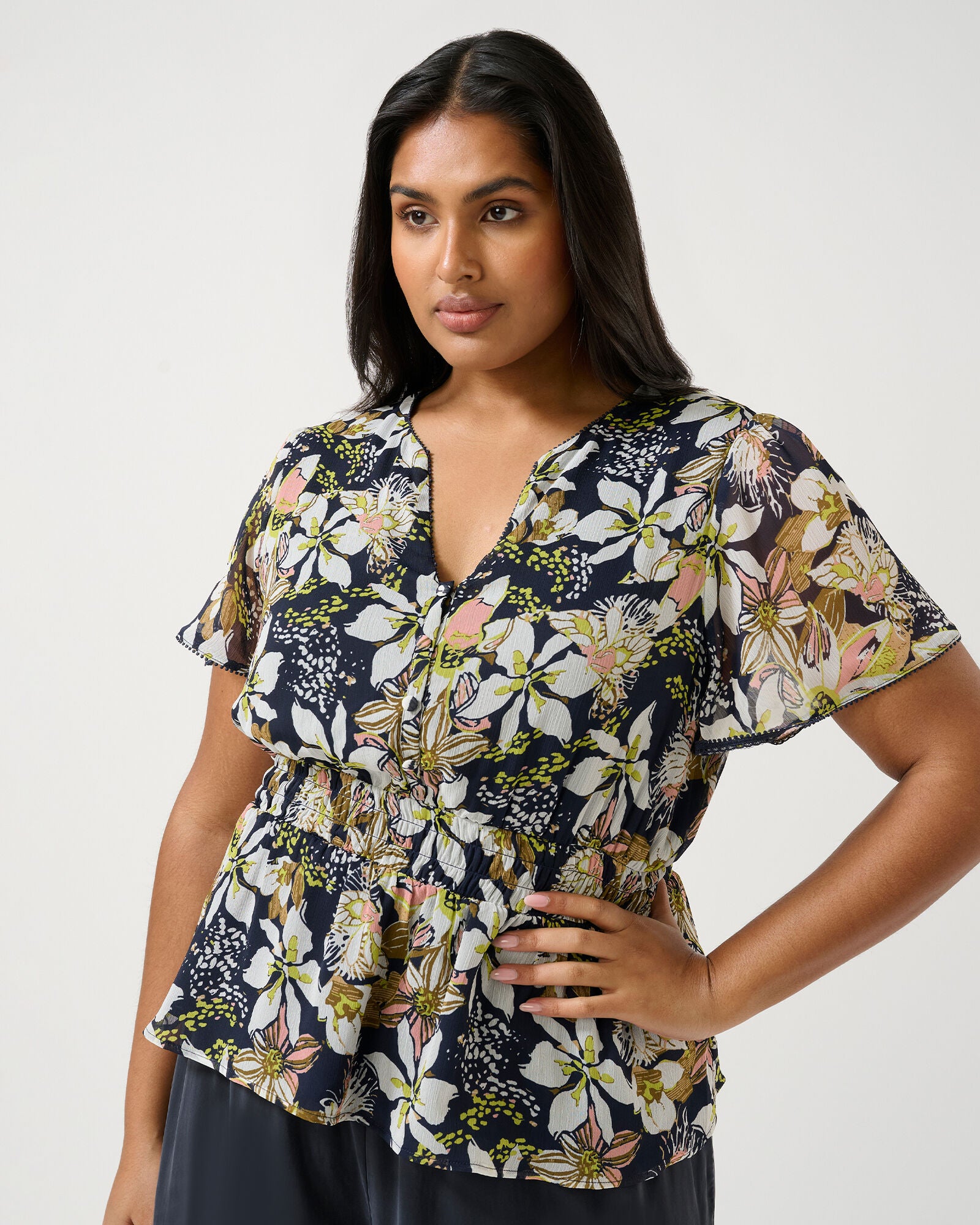 Wilsons Prom Top, Print / Navy, alternate image number 2