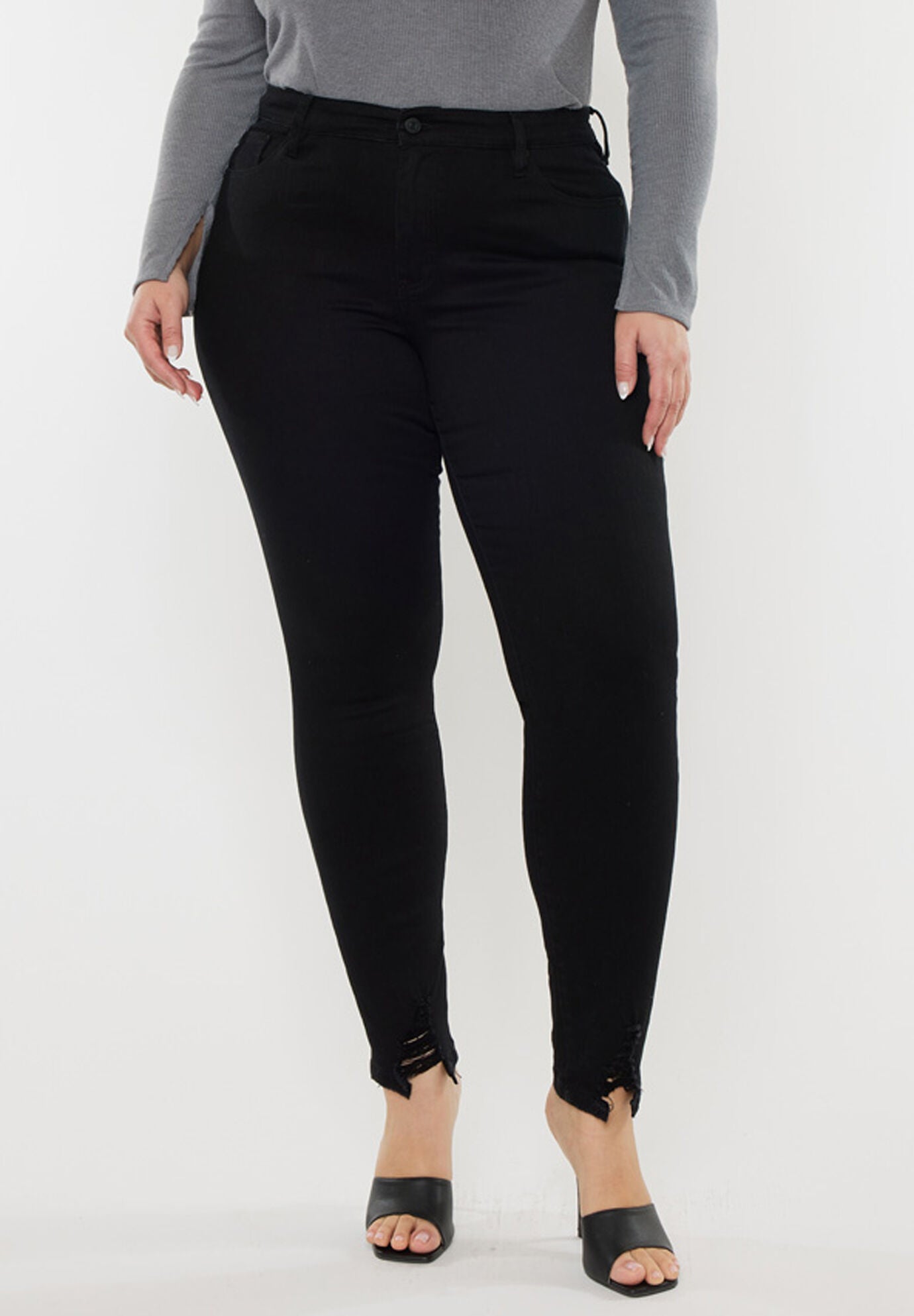 Jones High Rise Ankle Skinny (Plus Size), Black / Black, hi-res image number 0