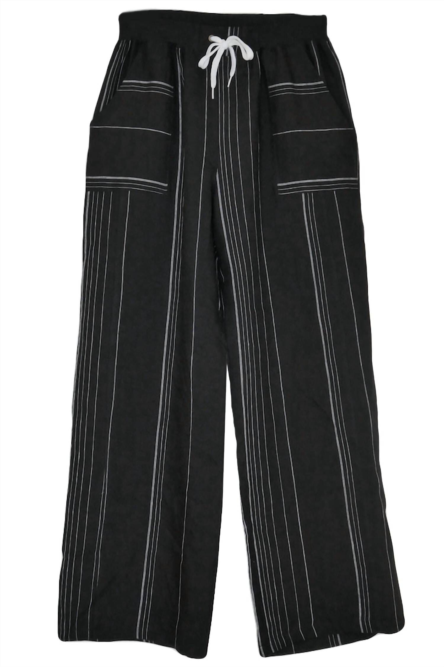 AMALFI LINEN PANT STRIPE IN BLACK MULTI, , alternate image number 3