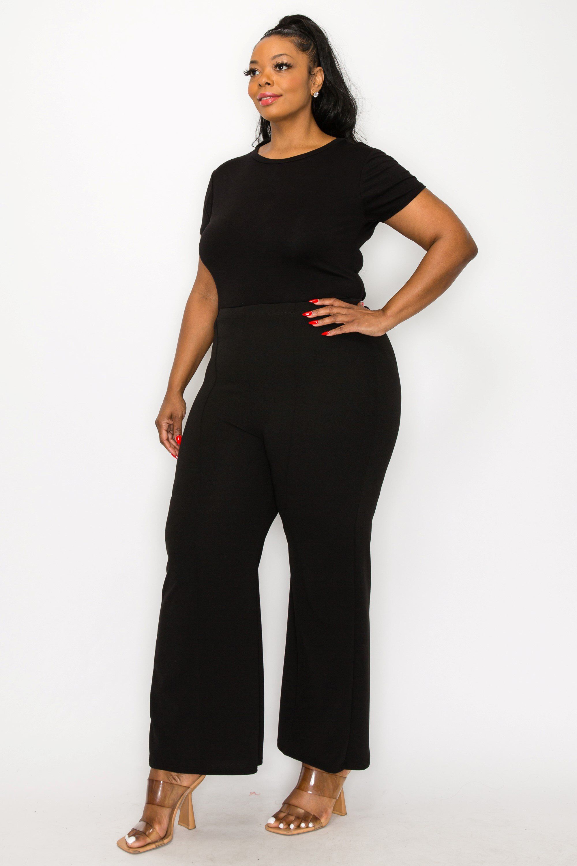 BLAKE PINTUCK PANTS, Black / Black, alternate image number 2