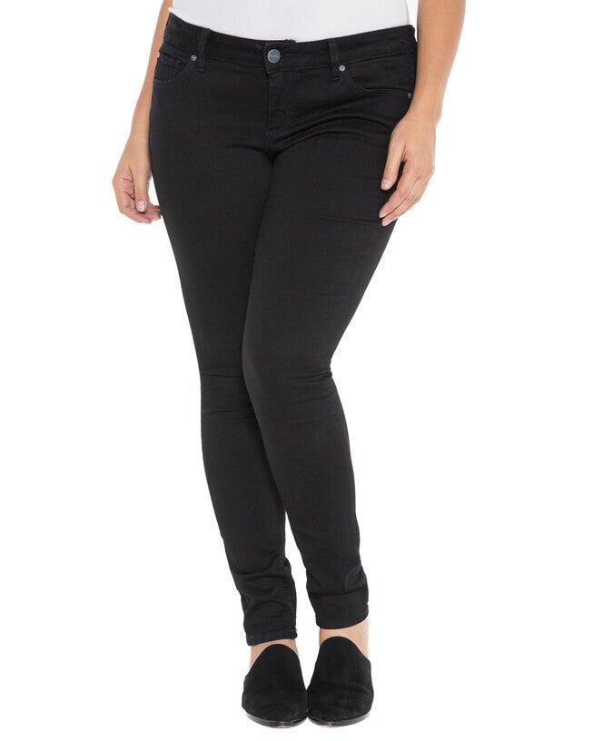 Mid Rise Skinny - Solid Black, Solid Black / Black, alternate image number 2