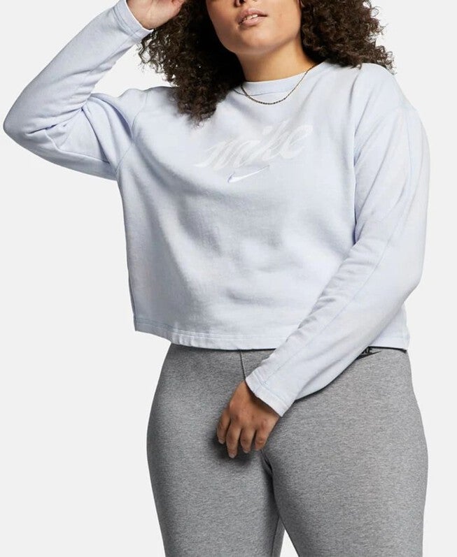 Nike Women's Plus Workout Sweatshirt Blue Size 3X, Blue / Navy, hi-res image number 0