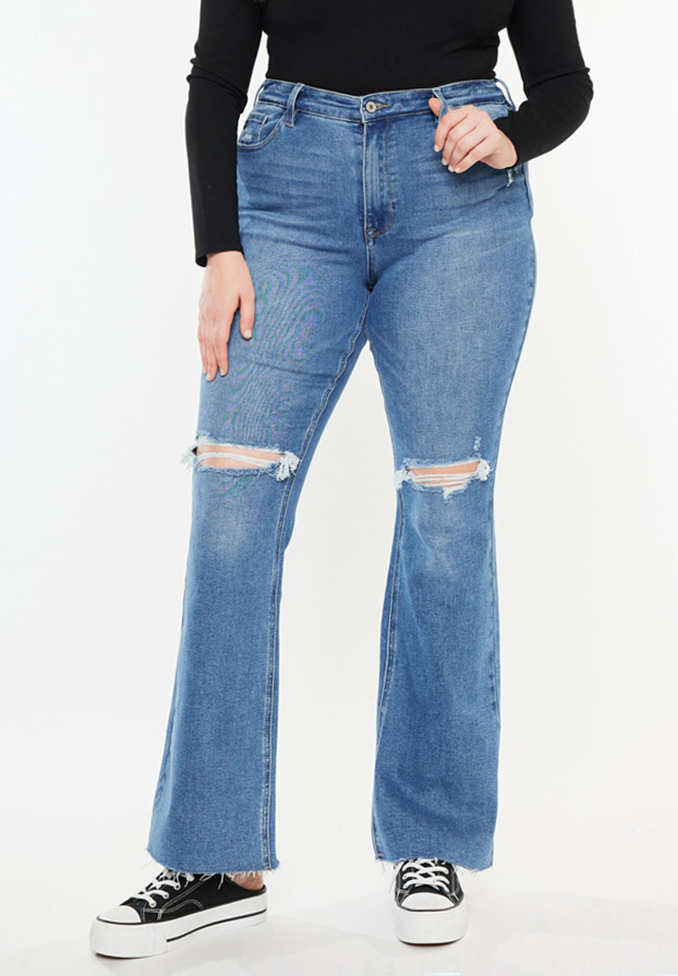 Sunflower Essentials High Rise Bootcut Jeans ( Plus Size), Medium Wash / Medium Wash, alternate image number 2