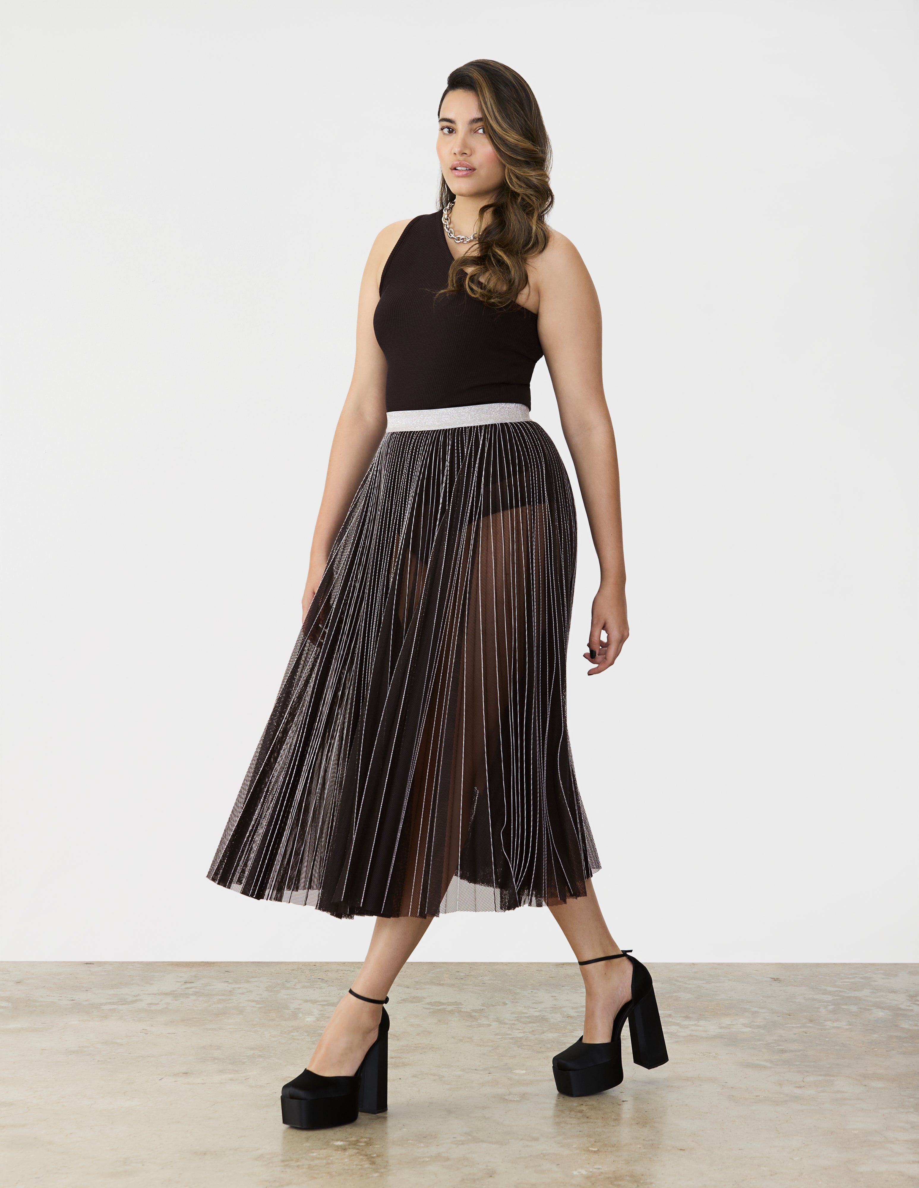 Sunpleaated Mesh Skirt, , alternate image number 5