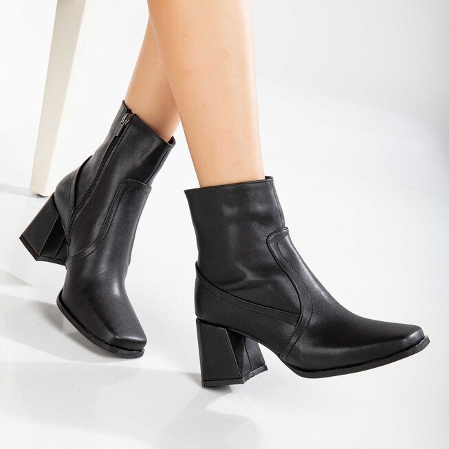 MAYA - BLACK MATT ANKLE BOOTS, BLACK / Black, alternate image number null