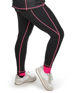 Solid Moisture Wicking Legging With Neon Stitching