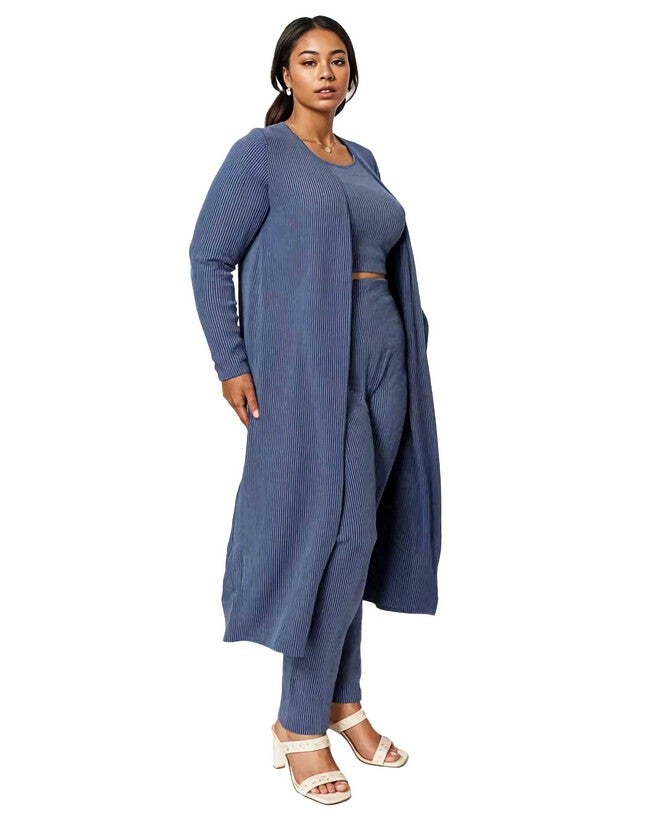 LUNA THREE PIECE RIB SET, Navy / Navy, alternate image number 1