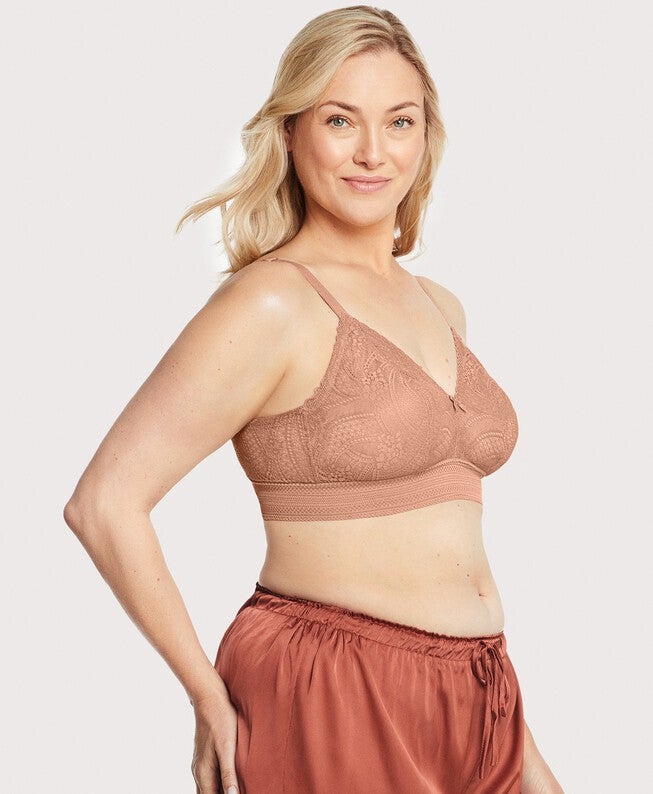 Bramour Gramercy Luxe Lace Bralette, Cappuccino / Taupe, alternate image number 3