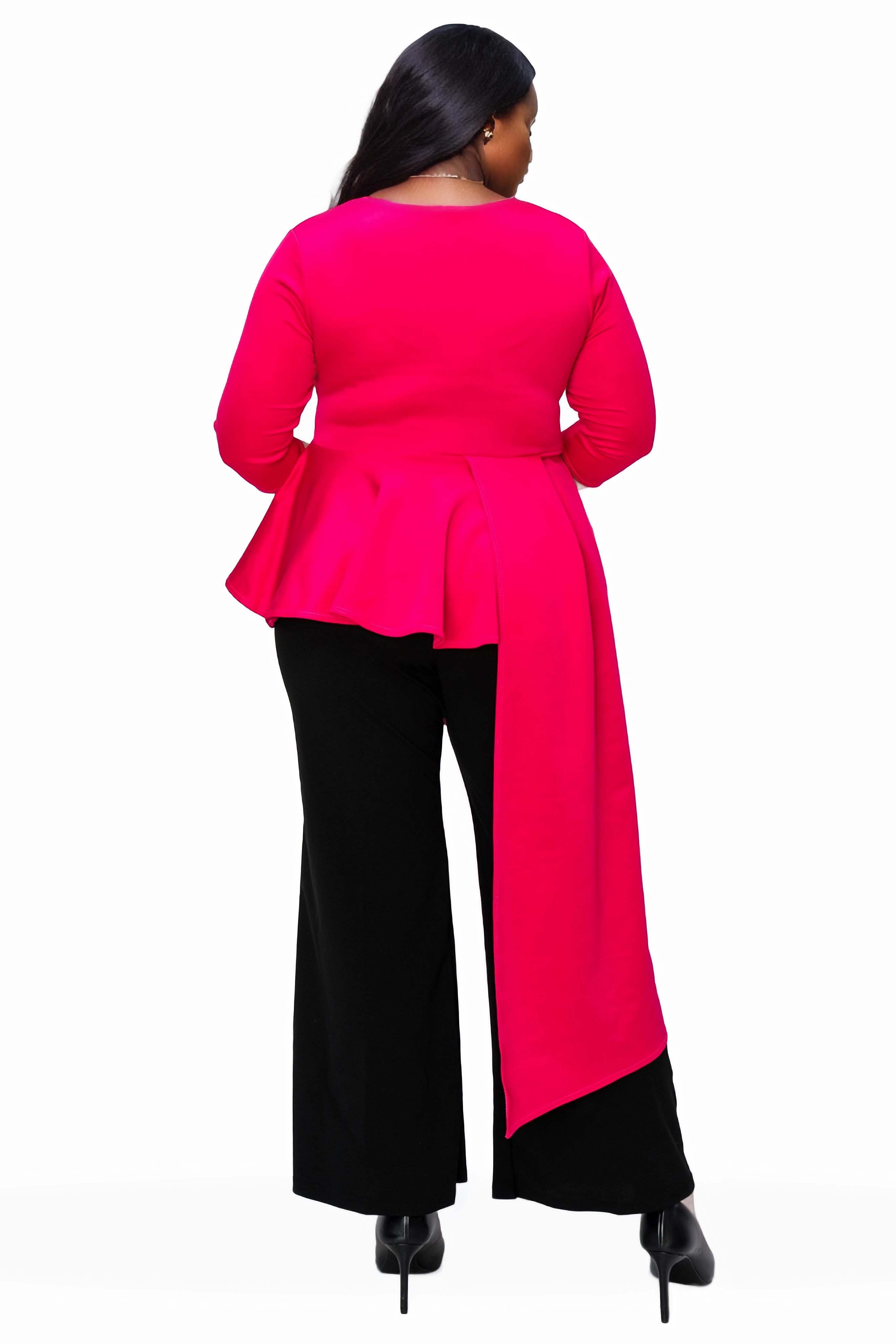 Sanctuary Asymmetrical Peplum Top, Fuchsia / Deep Fuchsia, alternate image number 1