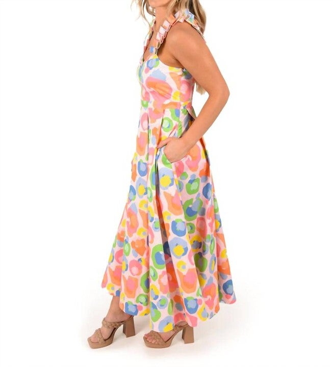 EMPIRE MAXI DRESS IN CANDY CHEETAH, Candy Cheetah / Orange, alternate image number null