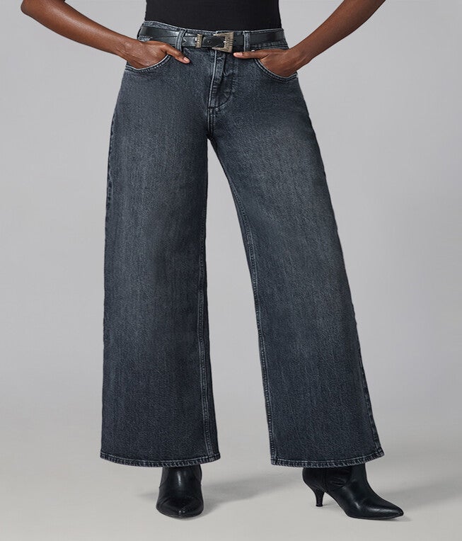COLETTE-GG High Rise Wide Leg Jeans, Grit Gray / Charcoal Grey, hi-res image number 0