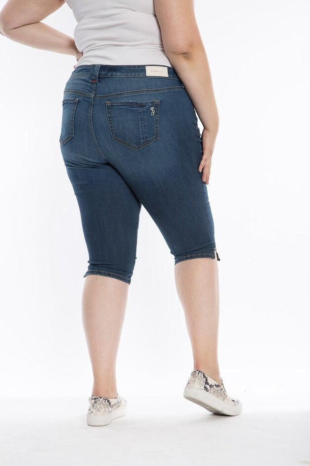 Slink Jeans Womens Denim Crop, Tenley / Medium Wash, alternate image number null