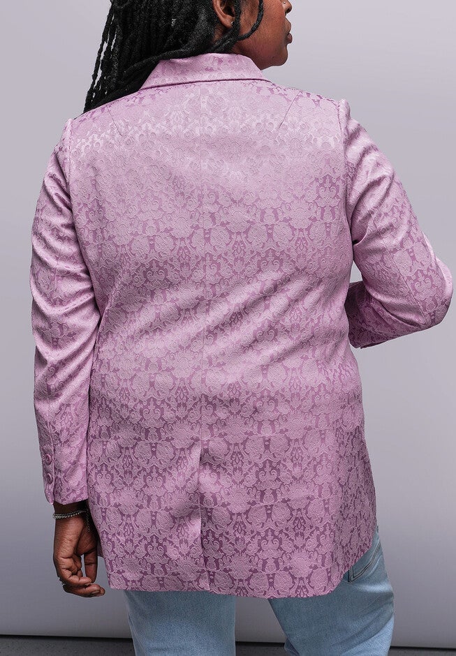 The Empower Jacquard Double Breasted Blazer, MAUVE / Mauve, alternate image number 2
