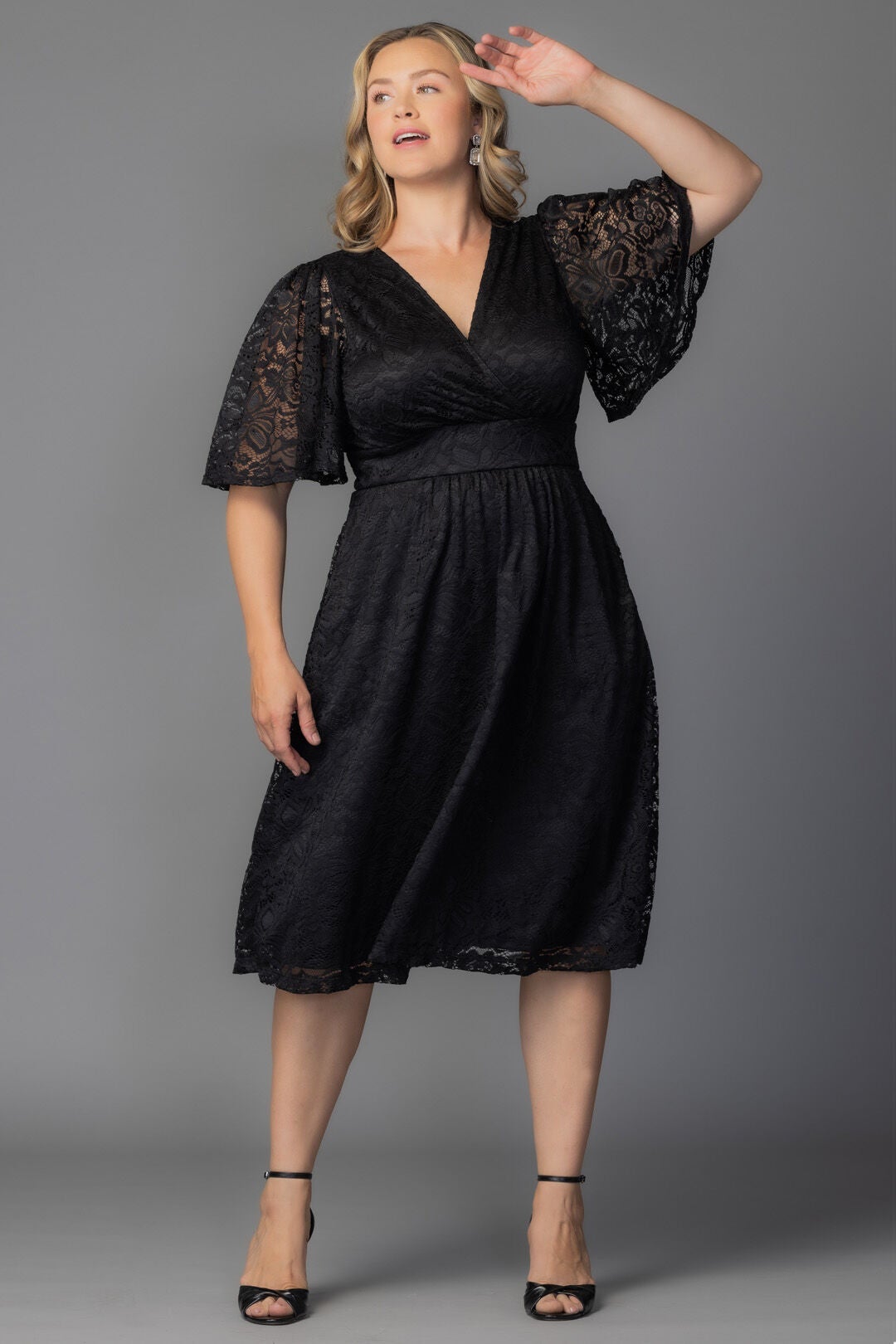 Fable Lace Cocktail Dress, Onyx / Black, alternate image number 3