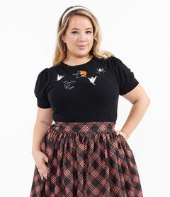Black Halloween Embroidered Sweater