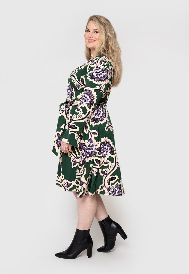 Rosalia Dress, Forest Green / Forest Green, alternate image number null