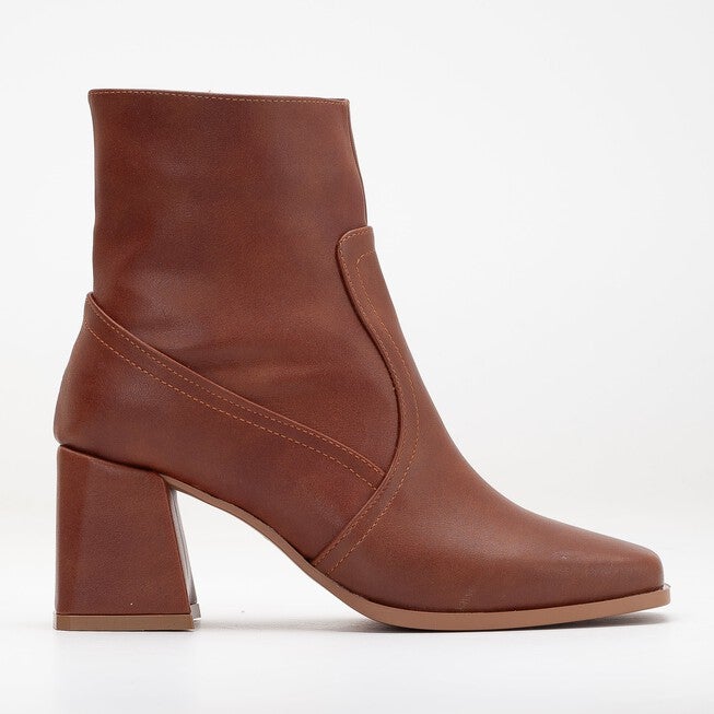 MAYA - COGNAC BROWN ANKLE BOOTS, BROWN / Brown, hi-res image number 0