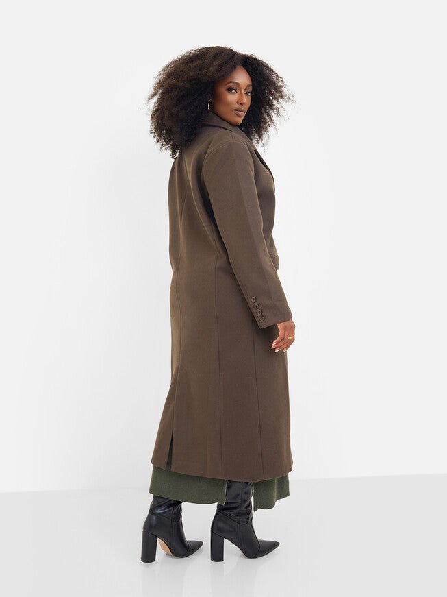 Dolce Wool Blend Double Breasted Coat - Brown, Brown / Brown, alternate image number 4