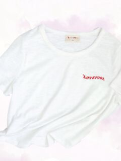 Lovefool Logo Tee, White / White, alternate image number 1