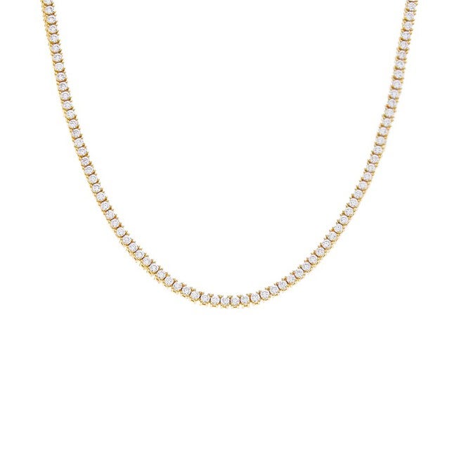 CZ Tennis Necklace, Gold / Gold, hi-res image number 0