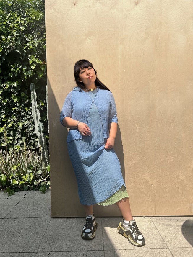 Maya Pleated Cardigan, DUTCH BLUE / Cornflower Blue, alternate image number 3
