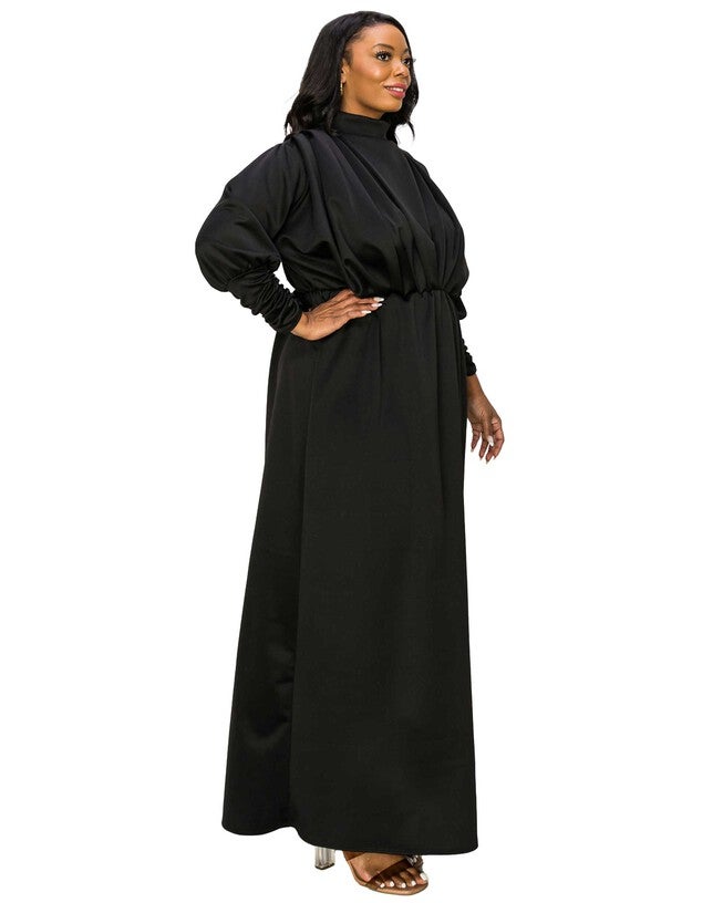 Laufey Pleated Bodice Maxi Dress, Black / Black, alternate image number null