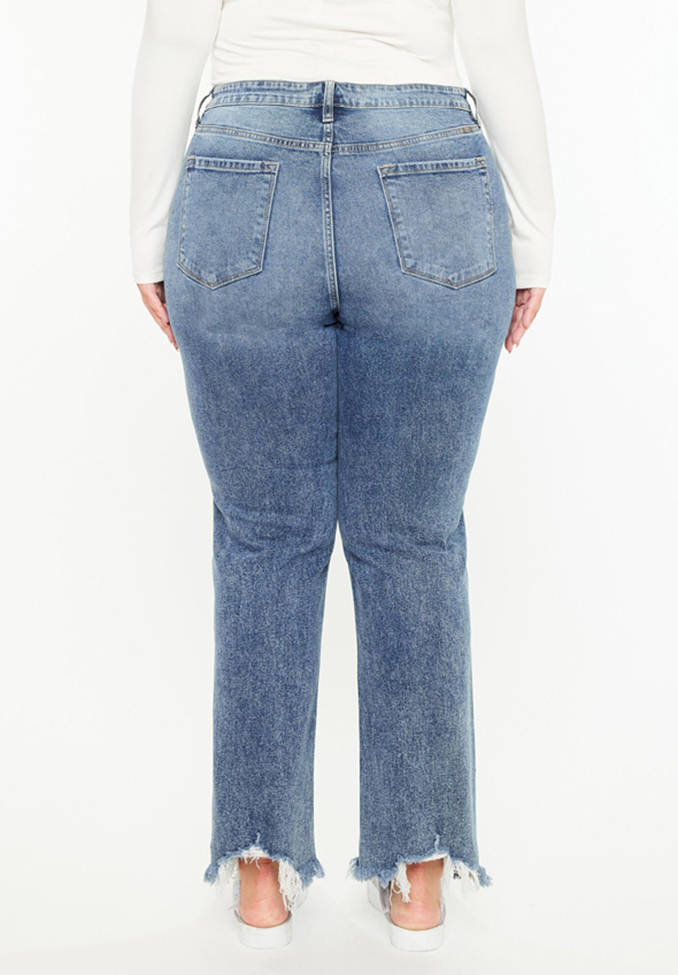 Kristine Essentials High Rise Slim Straight Leg Jeans (Plus size), Dark Wash / Dark Wash, alternate image number 4