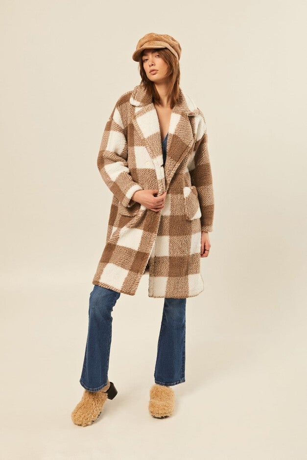 SLOUCHY BLANKET COAT, Multi / Brown, hi-res image number 0