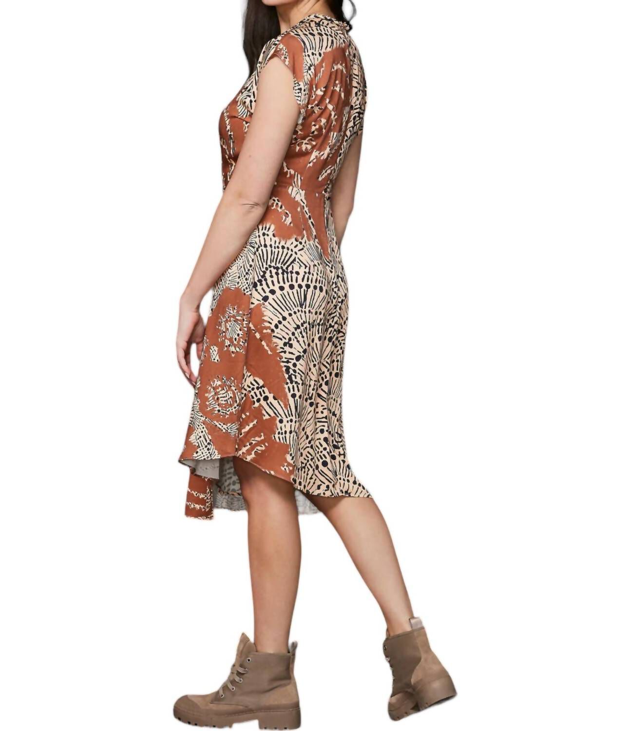 UBINE DRESS, Apricot / Brown, alternate image number 1