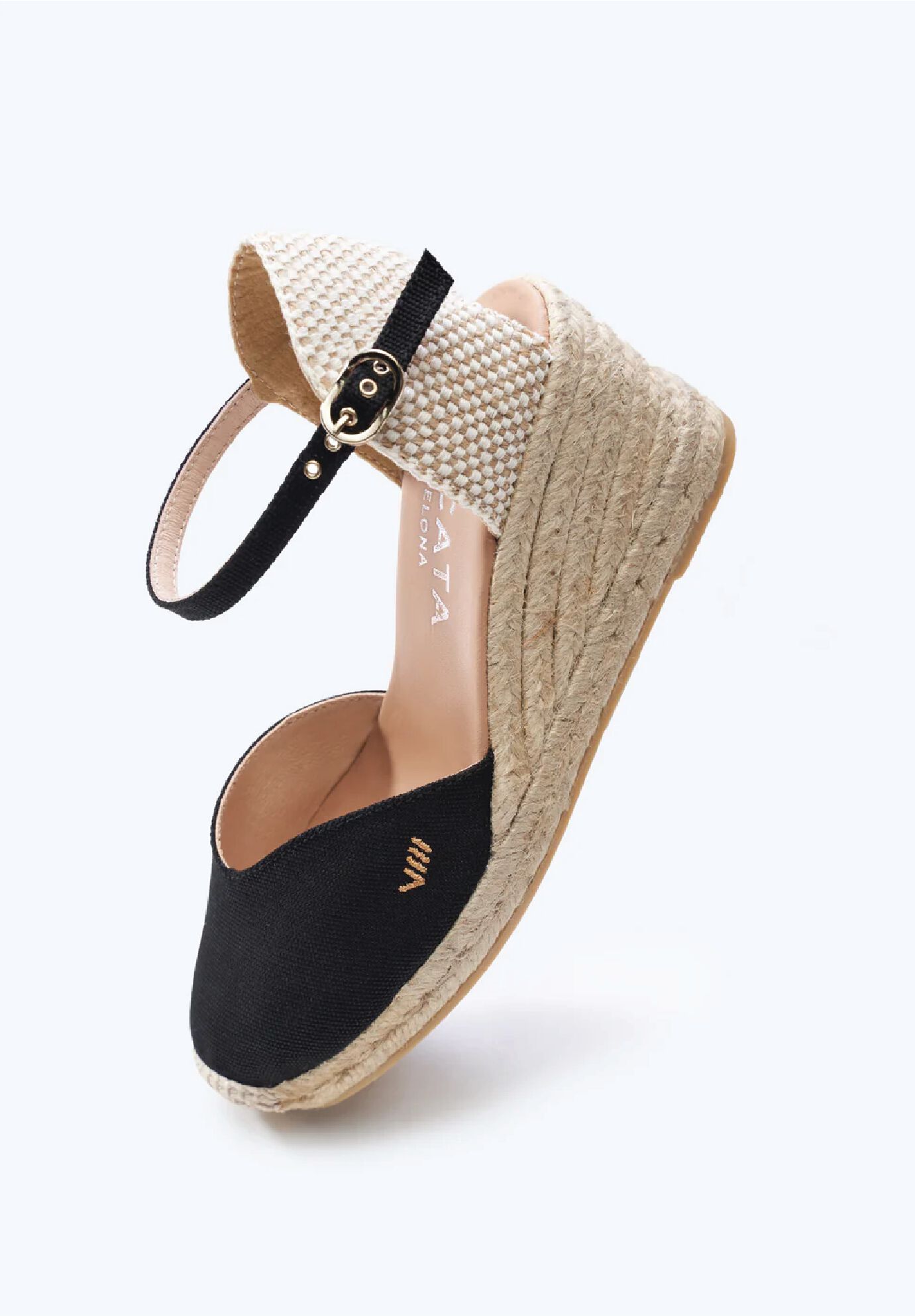 Reus Canvas Espadrille Wedges, Black / Black, alternate image number 2