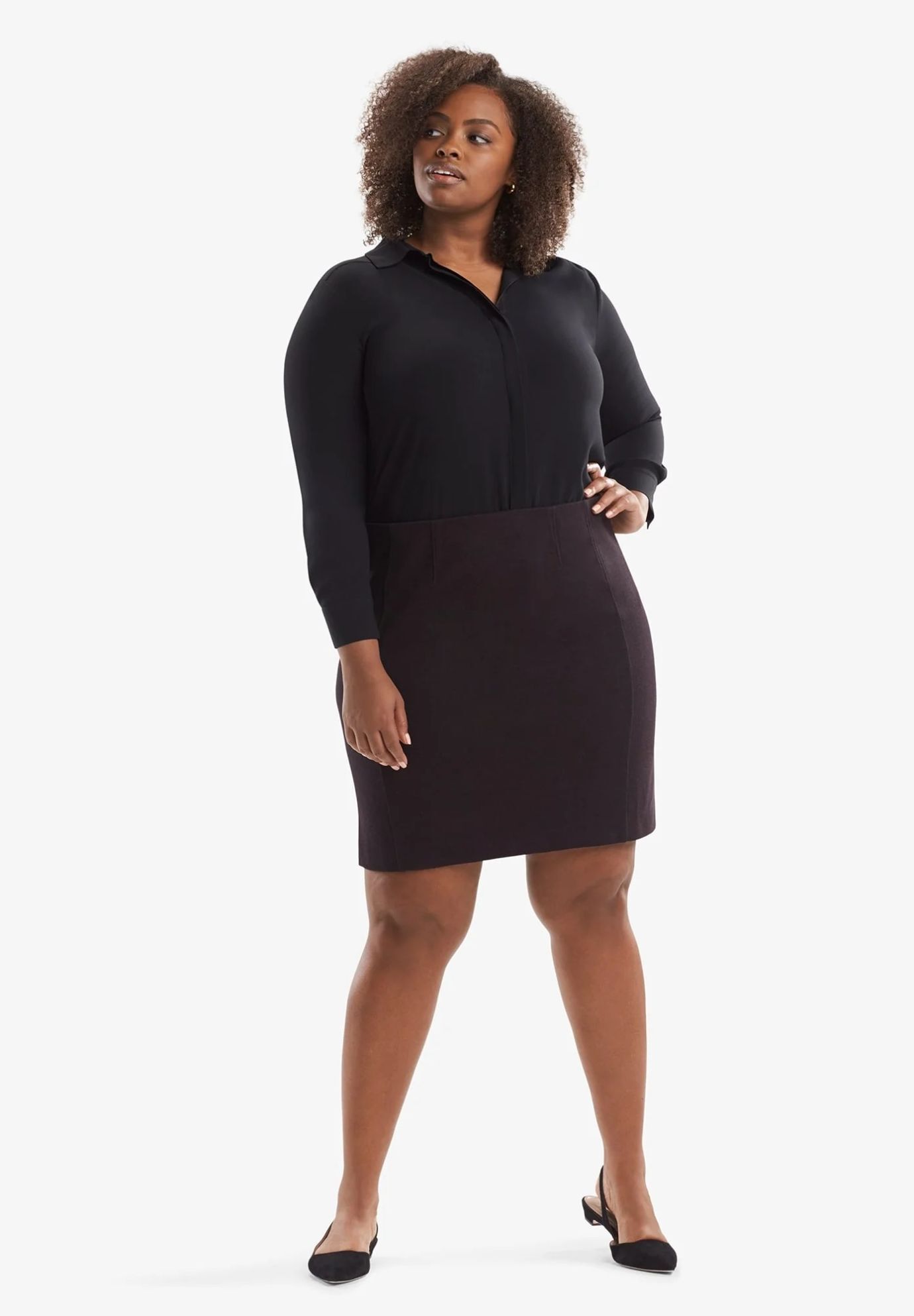 Crosby Skirt - Textured Ponte :: Lava, Lava / Brown, alternate image number 1