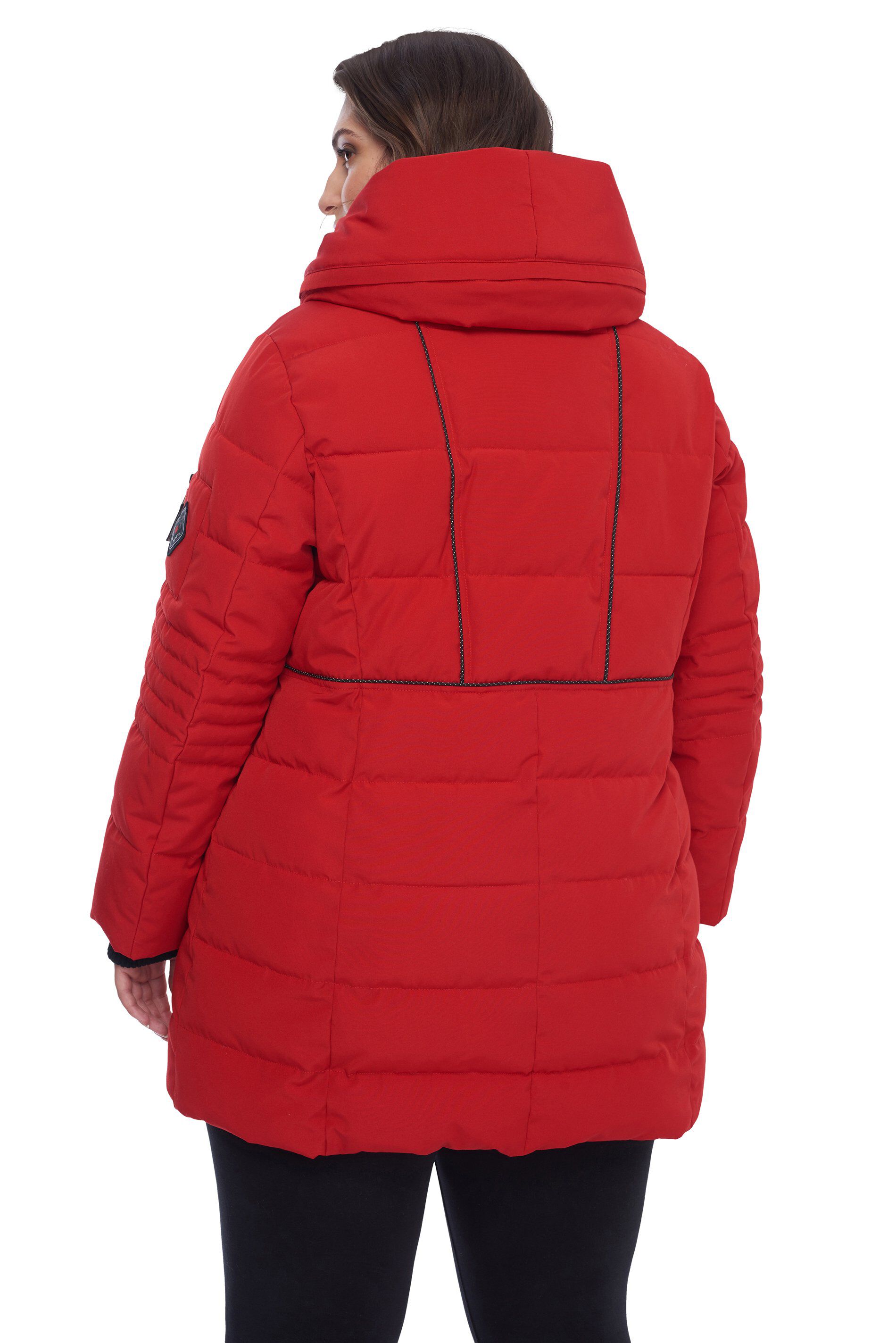 Women&#39;s Plus Size - KOOTNEY | Vegan Down Recycled Mid-Length Parka Coat, Crimson / Red, alternate image number 3