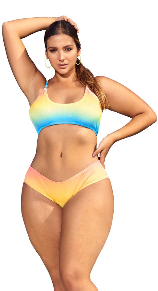 Mapale 6685X Ribbed Two Piece Swimsuit, , alternate image number null