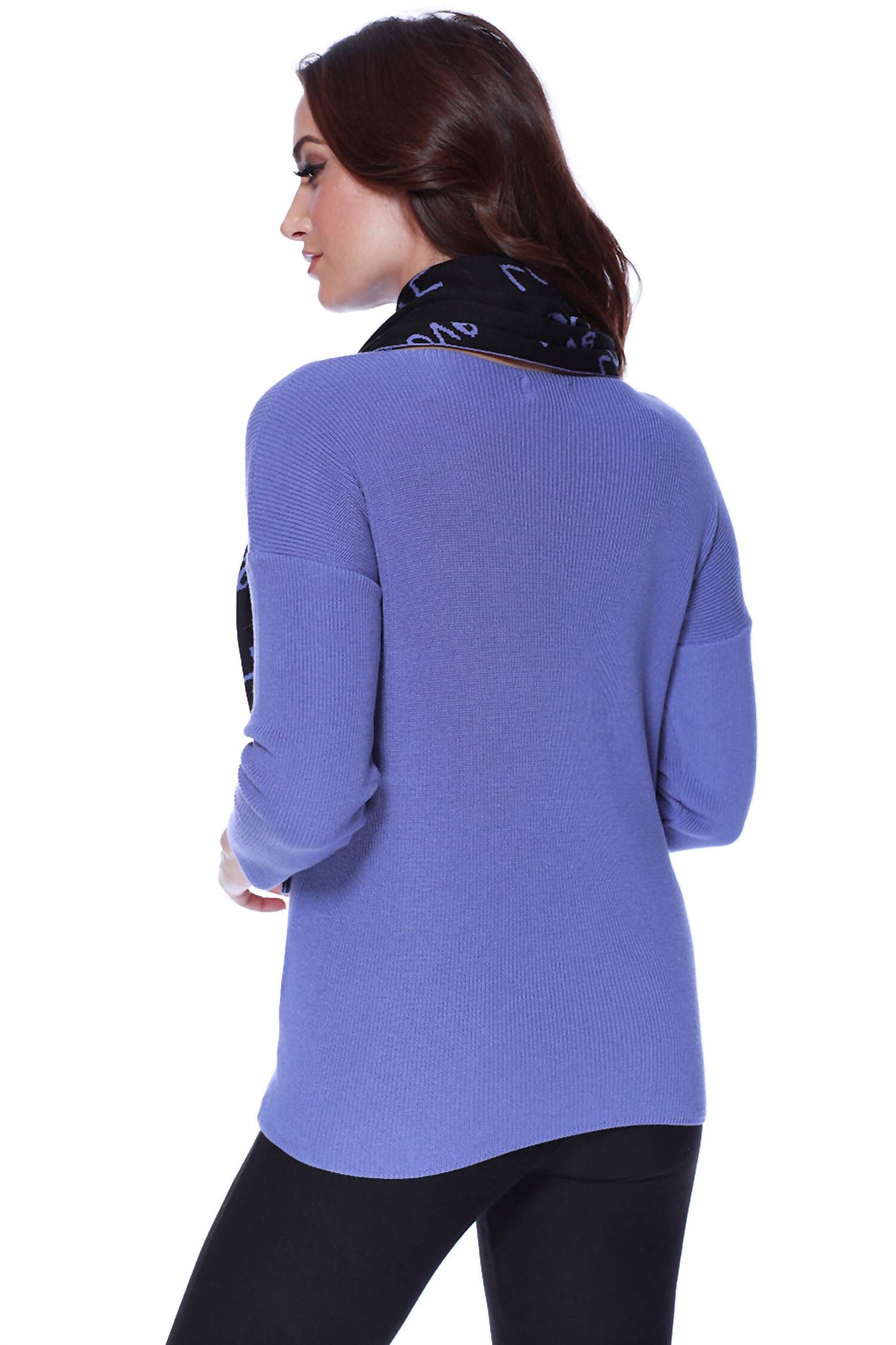 LOVE PULLOVER W/ SCARF IN LAVENDER, Lavender / Purple, alternate image number 2