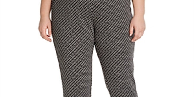 Michael Kors Women's Cropped Chain-Print Pants Black 0X, , alternate image number 4