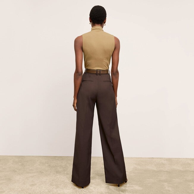 Jett Tank - Organic Ribbed Pima Cotton, Saddle / Brown, alternate image number 3