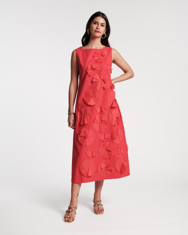 Origami Flower Dress, Red / Red, hi-res image number null