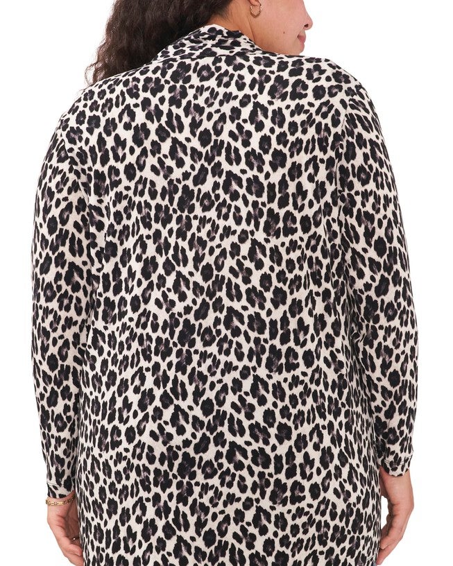 Devyn Leopard Open Front Cardigan, , alternate image number null