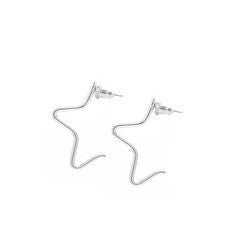 Small 1/2 Star Earrings Silver