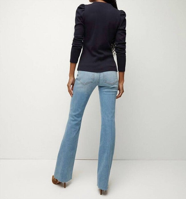DEKALB PUFF SLEEVE TOP, Black / Black, alternate image number null
