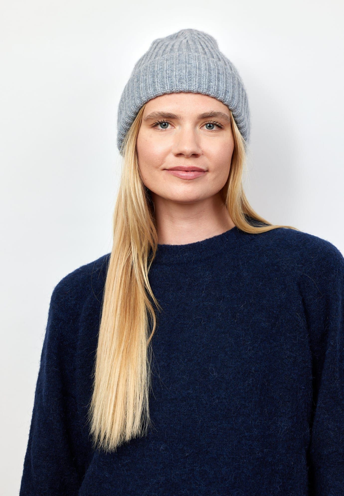 Cashmere Rib Beanie, Light Grey / Light Grey, alternate image number 1