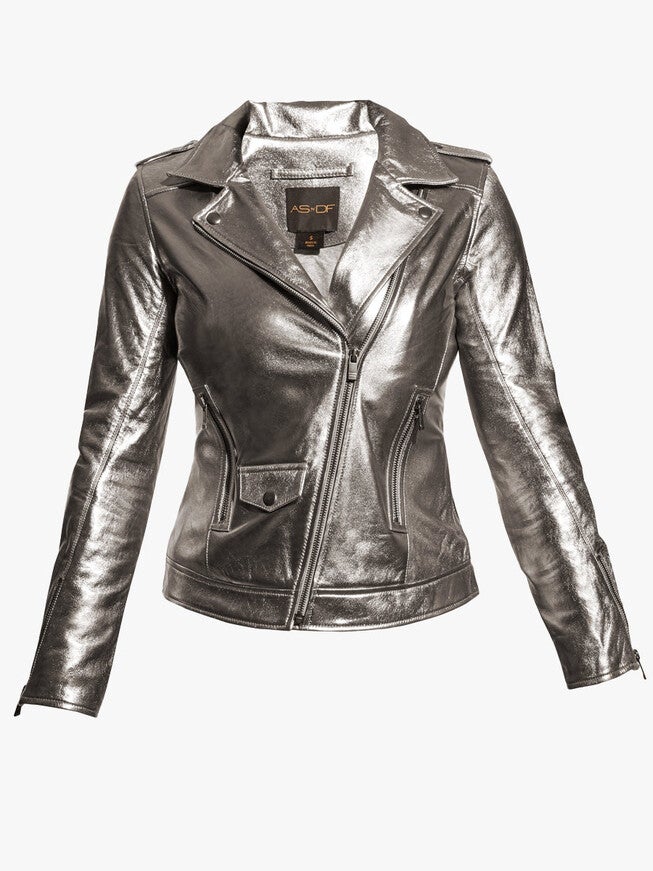CULT UPCYCLED LEATHER JACKET, Gunmetal / Warm Grey, hi-res image number 0