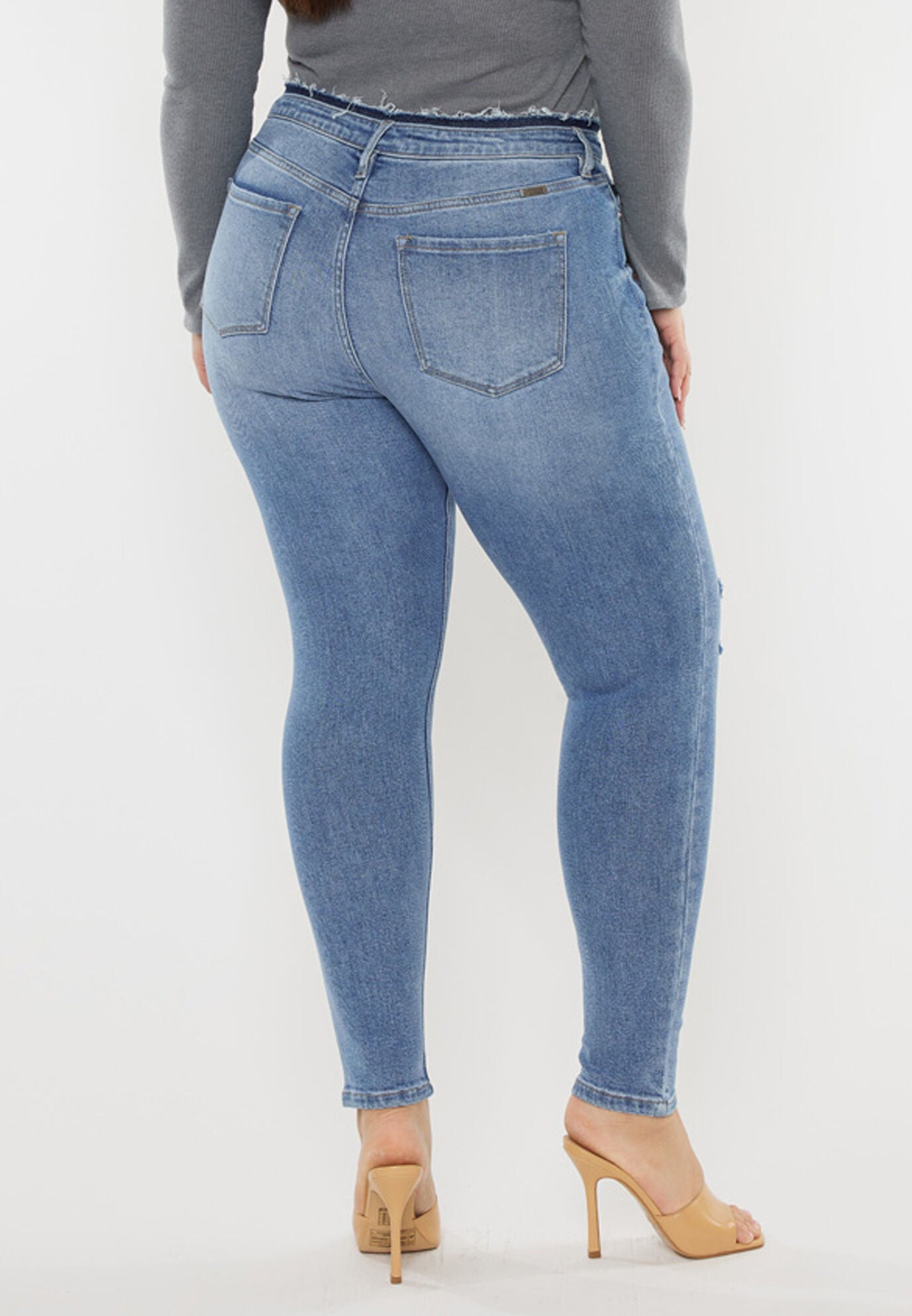 Ivory High Rise Super Skinny (Plus Size), Medium Wash / Medium Wash, alternate image number 5