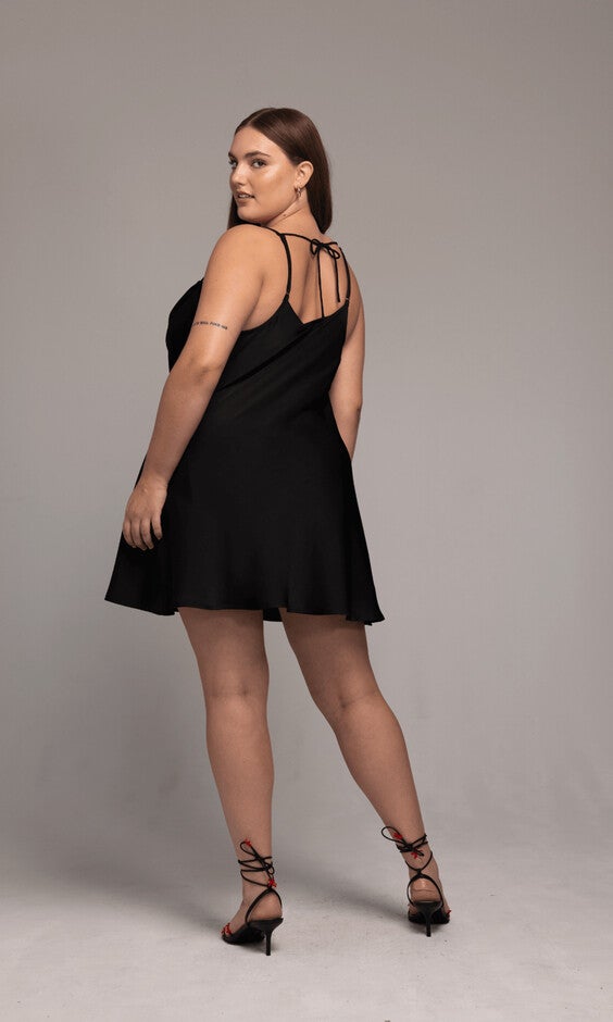 Delilah Mini Dress, Black / Black, alternate image number 1