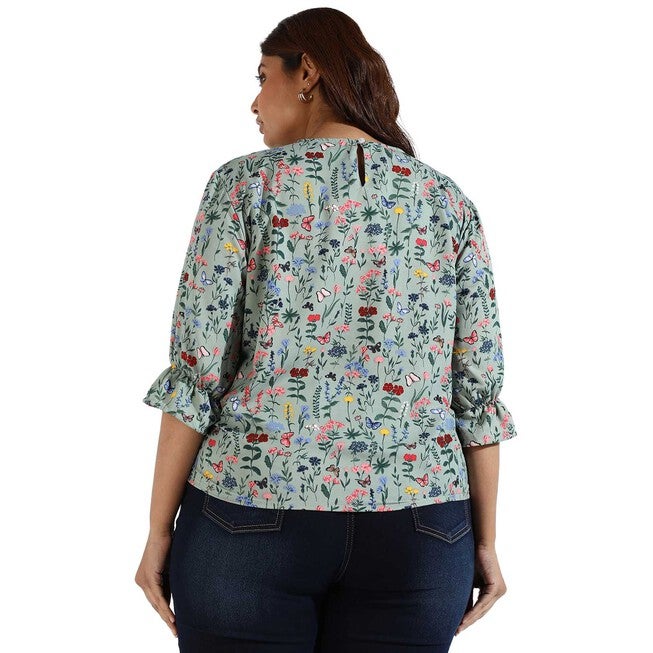 Women Floral Design Casual Top, , alternate image number 7