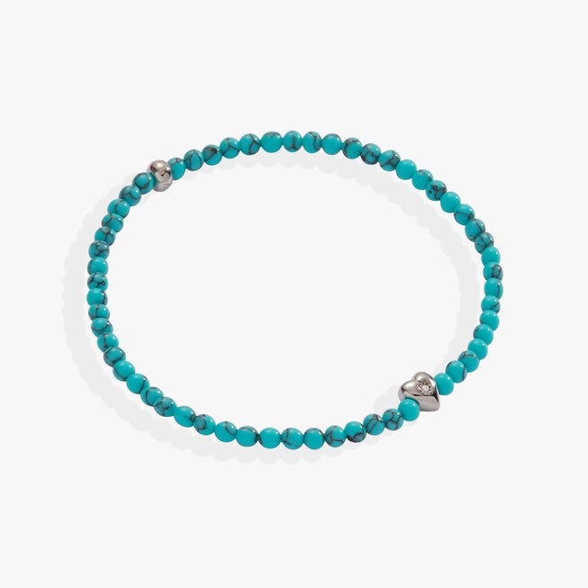 Heart Turquoise Mini Stretch Bracelet, Turqouise / Turquoise, hi-res image number 0