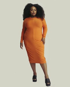 Ruched Long Sleeve Dress