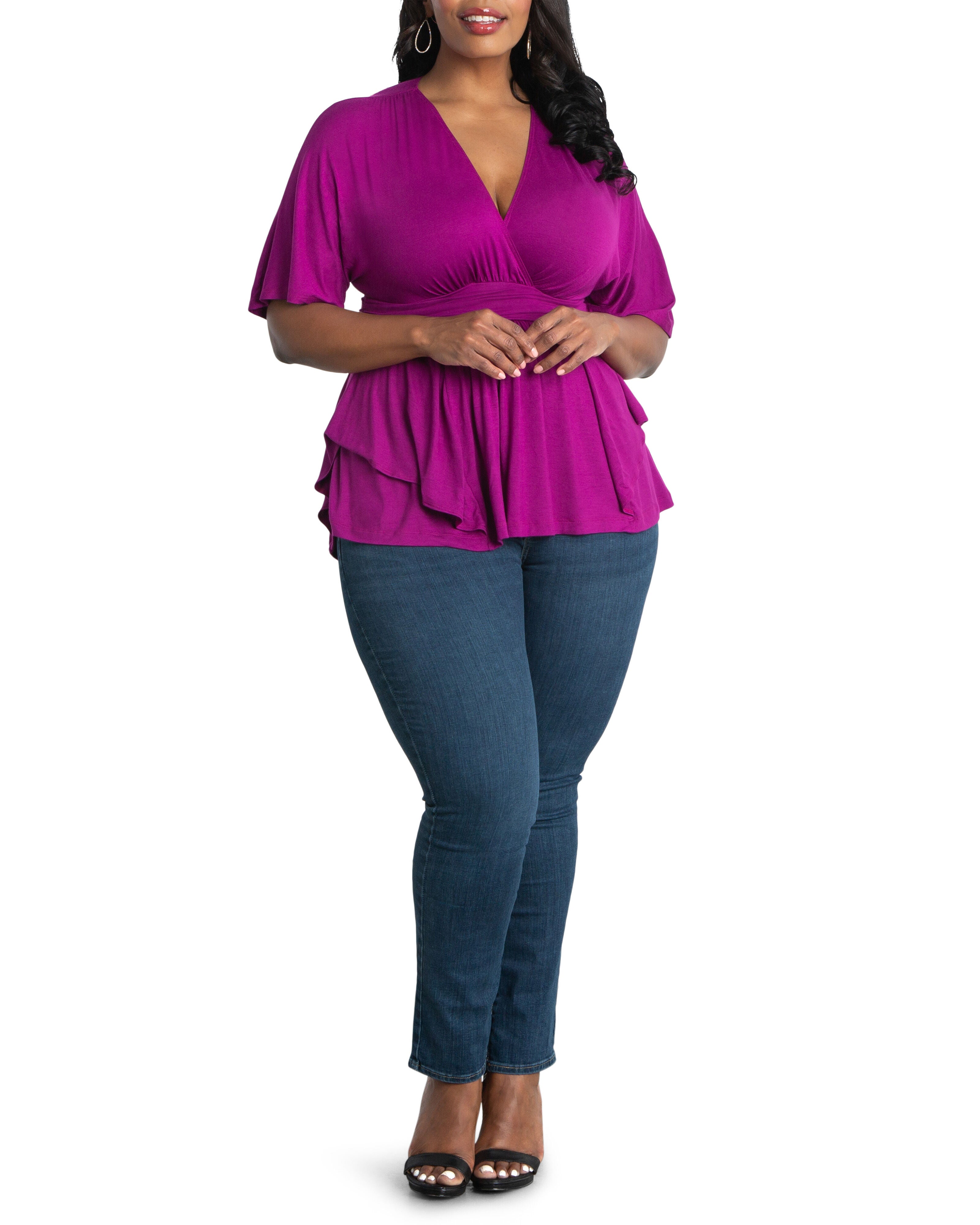 Promenade Top, ORCHID / Deep Fuchsia, alternate image number 1